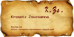 Krosetz Zsuzsanna névjegykártya